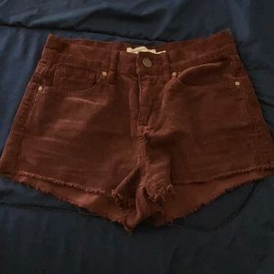 Burgundy high waisted shorts